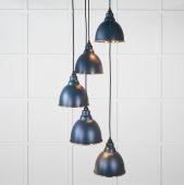 49741SDU From the Anvil Hammered Brass Brindley Cluster Pendant in Dusk