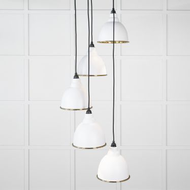 Click Here To Enlarge This Photo Of 49741SF From the Anvil Hammered Brass Brindley Cluster Pendant in Flock