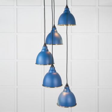 Click Here To Enlarge This Photo Of 49741SU From the Anvil Hammered Brass Brindley Cluster Pendant in Upstream