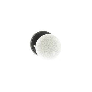 Click Here To Enlarge This Photo Of Atlantic - OE59CMKWHMB Old English 'Skipton' Porcelain White Crackle Door Knob on Face Fix Rose &ndash; Matt Black