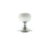 Atlantic - OE59CMKWHPC Old English 'Skipton' Porcelain White Crackle Door Knob on Face Fix Rose &ndash; Polished Chrome