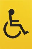 AR607D Hoppe Arrone 100mm x 150mm Disabled Sign - &lpar;Nylon&rpar; Yellow - 8508001