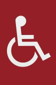 AR607D Hoppe Arrone 100mm x 150mm Disabled Sign - &lpar;Nylon&rpar; Red - 8507980