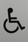 AR607D Hoppe Arrone 100mm x 150mm Disabled Sign - &lpar;Nylon&rpar; Dove Grey - 8507945