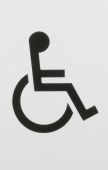 AR607D Hoppe Arrone 100mm x 150mm Disabled Sign - &lpar;Nylon&rpar; Diamond White - 8507952