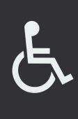 AR607D Hoppe Arrone 100mm x 150mm Disabled Sign - &lpar;Nylon&rpar; Black - 8507959