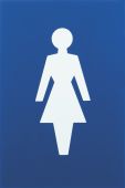 AR607F Hoppe Arrone 100mm x 150mm Female Sign - &lpar;Nylon&rpar; Cobalt Blue - 8508015
