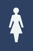 AR607F Hoppe Arrone 100mm x 150mm Female Sign - &lpar;Nylon&rpar; Midnight Blue - 8508050