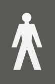 AR607M Hoppe Arrone 100mm x 150mm Male Sign - &lpar;Nylon&rpar; Anthracite Grey - 87132319