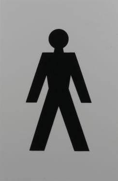 Click Here To Enlarge This Photo Of AR607M Hoppe Arrone 100mm x 150mm Male Sign - &lpar;Nylon&rpar; Dove Grey - 8508099