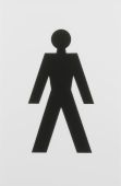 AR607M Hoppe Arrone 100mm x 150mm Male Sign - &lpar;Nylon&rpar; Diamond White - 8508106