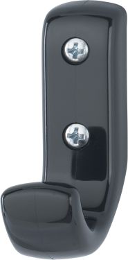 Click Here To Enlarge This Photo Of K676 &lpar;AR618&rpar; Hoppe Arrone Single Coat Hook - &lpar;Nylon&rpar; Black - 584291