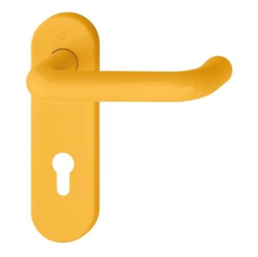 Click Here To Enlarge This Photo Of K138&sol;353K &lpar;AR600&sol;23-72&rpar; Hoppe Arrone Euro Profile Levers 72mm Centres on Radius Plate - &lpar;Nylon&rpar; Yellow - 11570088