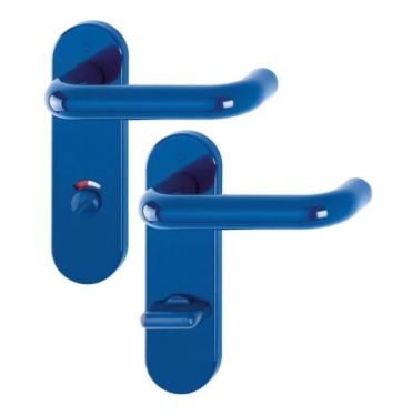 Click Here To Enlarge This Photo Of K138&sol;353K &lpar;AR600&sol;25-78&rpar; Hoppe Arrone Bathroom Levers 78mm Centres on Radius Plate - &lpar;Nylon&rpar; Cobalt Blue - 11571366