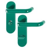 K138&sol;353K &lpar;AR600&sol;25-78&rpar; Hoppe Arrone Bathroom Levers 78mm Centres on Radius Plate - &lpar;Nylon&rpar; Green - 11571317