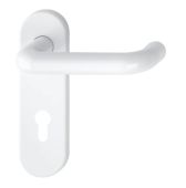 K138&sol;353K &lpar;AR600&sol;23-72&rpar; Hoppe Arrone Euro Profile Levers 72mm Centres on Radius Plate - &lpar;Nylon&rpar; Diamond White - 11570131