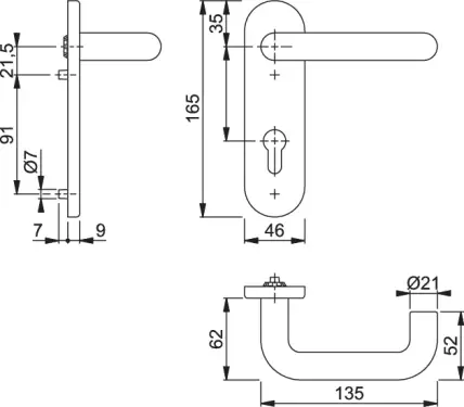 Click Here To Enlarge This Photo Of K138&sol;353K &lpar;AR600&sol;23-72&rpar; Hoppe Arrone Euro Profile Levers 72mm Centres on Radius Plate - &lpar;Nylon&rpar; Black - 11570064