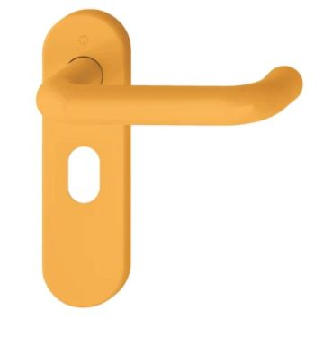 Click Here To Enlarge This Photo Of K138&sol;353K &lpar;AR600&sol;24&rpar; Hoppe Arrone Oval Profile Levers 48&period;5mm Centres on Radius Plate - &lpar;Nylon&rpar; Yellow - 8566549