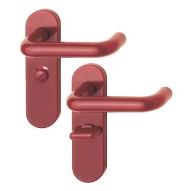 Click Here To Enlarge This Photo Of K138&sol;353K &lpar;AR600&sol;25&rpar; Hoppe Arrone Bathroom Levers 57mm Centres on Radius Plate - &lpar;Nylon&rpar; Red - 8566612