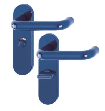 Click Here To Enlarge This Photo Of K138&sol;353K &lpar;AR600&sol;25&rpar; Hoppe Arrone Bathroom Levers 57mm Centres on Radius Plate - &lpar;Nylon&rpar; Cobalt Blue - 8566633