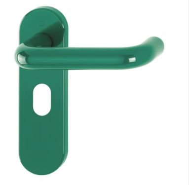 Click Here To Enlarge This Photo Of K138&sol;353K &lpar;AR600&sol;24&rpar; Hoppe Arrone Oval Profile Levers 48&period;5mm Centres on Radius Plate - &lpar;Nylon&rpar; Green - 8566570