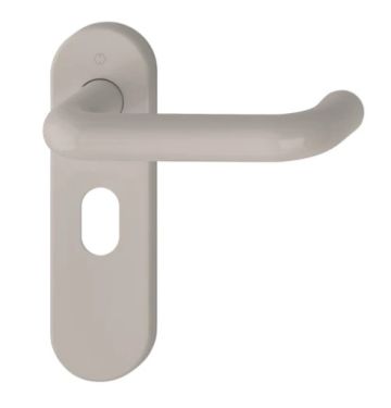 Click Here To Enlarge This Photo Of K138&sol;353K &lpar;AR600&sol;24&rpar; Hoppe Arrone Oval Profile Levers 48&period;5mm Centres on Radius Plate - &lpar;Nylon&rpar; Dove Grey - 8566577