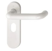 K138&sol;353K &lpar;AR600&sol;24&rpar; Hoppe Arrone Oval Profile Levers 48&period;5mm Centres on Radius Plate - &lpar;Nylon&rpar; Diamond White - 8566605