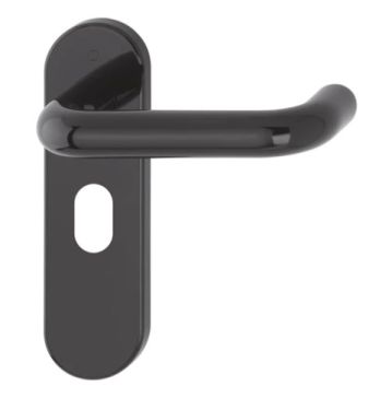 Click Here To Enlarge This Photo Of K138&sol;353K &lpar;AR600&sol;24&rpar; Hoppe Arrone Oval Profile Levers 48&period;5mm Centres on Radius Plate - &lpar;Nylon&rpar; Black - 8566598