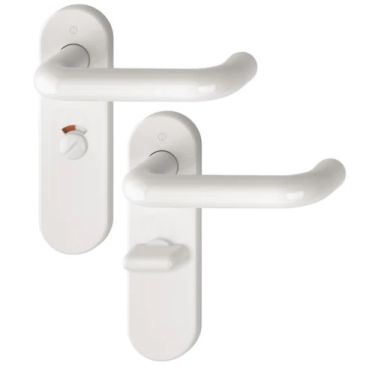 Click Here To Enlarge This Photo Of K138&sol;353K &lpar;AR600&sol;25&rpar; Hoppe Arrone Bathroom Levers 57mm Centres on Radius Plate - &lpar;Nylon&rpar; Diamond White - 8566682