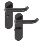 K138&sol;353K &lpar;AR600&sol;25&rpar; Hoppe Arrone Bathroom Levers 57mm Centres on Radius Plate - &lpar;Nylon&rpar; Black - 8566675