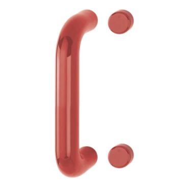 Click Here To Enlarge This Photo Of AR602&sol;220BF Hoppe D' Handle &Oslash; 34mm x 220mm Centres Pull Handle Bolt Fix - &lpar;Nylon&rpar; Red