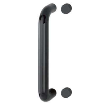 Click Here To Enlarge This Photo Of AR602&sol;300BF Hoppe D' Handle &Oslash; 34mm x 300mm Centres Pull Handle Bolt Fix - &lpar;Nylon&rpar; Black