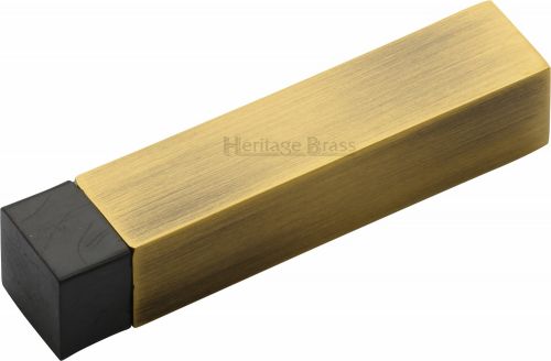 Click Here To Enlarge This Photo Of V1084-AT Heritage Brass Door Stop Square Wall Mounted Design Antique Brass Finish