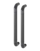 AR602&sol;425BB Hoppe D' Handle &Oslash; 34mm x 425mm Centres Pull Handle Back To Back - &lpar;Nylon&rpar; Anthracite Grey
