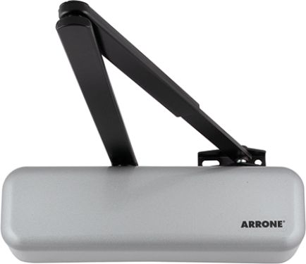 Click Here To Enlarge This Photo Of AR6900-D-SE Hoppe Arrone Size 2-4 Overhead Door Closer - Silver with Black arm &lpar;87105981&rpar;