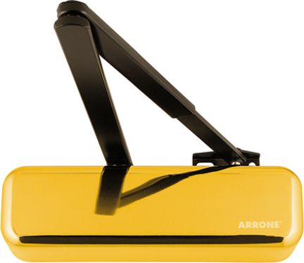 Click Here To Enlarge This Photo Of AR6900-D-PB Hoppe Arrone Size 2-4 Overhead Door Closer - Polished Brass with Black arm &lpar;87105983&rpar;