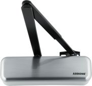 AR6900-D-SSS Hoppe Arrone Size 2-4 Overhead Door Closer - Satin Stainless Steel with Black arm &lpar;87105984&rpar;