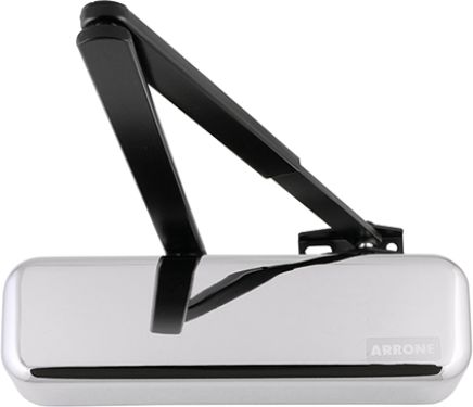 Click Here To Enlarge This Photo Of AR6900-D-PSS Hoppe Arrone Size 2-4 Overhead Door Closer - Polished Stainless Steel with Black arm &lpar;87105985&rpar;