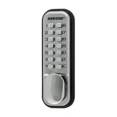 Click Here To Enlarge This Photo Of AR195SSS Hoppe Arrone Push Button Digital Lock c&sol;w Holdback - Satin Stainless Steel &lpar;87133986&rpar;