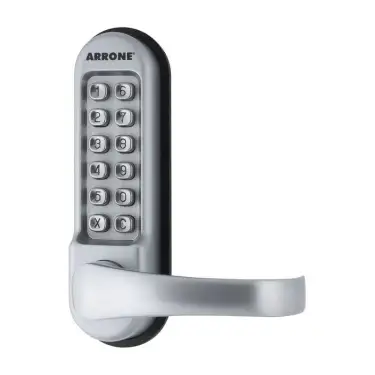 Click Here To Enlarge This Photo Of AR525-MC Hoppe Arrone Lever Operated Push Button Digital Lock c&sol;w Tubular Latch - Matt Chrome &lpar;87138556&rpar;