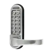 AR525-SSS Hoppe Arrone Lever Operated Push Button Digital Lock c&sol;w Tubular Latch - Satin Stainless Steel &lpar;87138563&rpar;