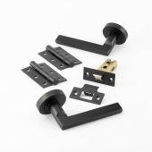 JMB600PK Frelan Hardware Nero Matt Black Jet Door Pack including Handles&comma; Hinges and Latch