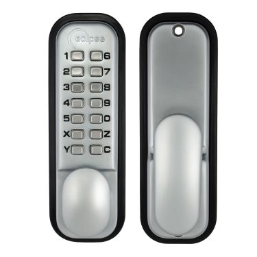 Click Here To Enlarge This Photo Of Eclipse ED15 Mechanical Push Button Digital Lock with Holdback - Satin Chrome &lpar;70249&rpar;
