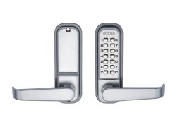 Eclipse ED40 Lever Handle Mechanical Push Button Digital Lock - Satin Chrome &lpar;70260&rpar;