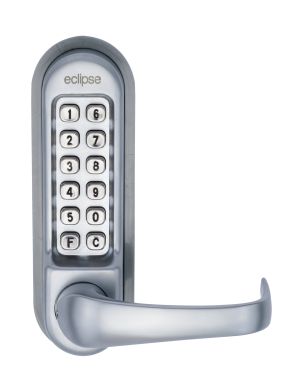 Click Here To Enlarge This Photo Of Eclipse ED50PK Heavy Duty Panic Hardware Mechanical Push Button Digital Lock - Satin Chrome &lpar;70265&rpar;