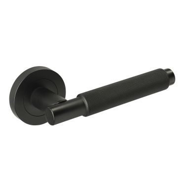 Click Here To Enlarge This Photo Of JTHA1805-F Jigtech 'Textura' Lever On Rose Matt Black &lbrack;CE&rsqb;