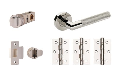Click Here To Enlarge This Photo Of JTDP71910 Jigtech Polished Chrome 'Tactil' Passage Door Pack &lpar;57mm Backset and 3" Hinges&rpar;