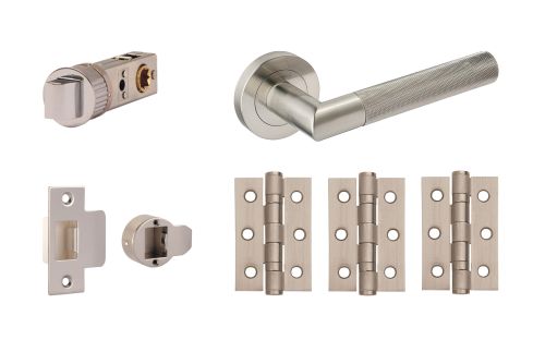 Click Here To Enlarge This Photo Of JTDP71915 Jigtech Satin Nickel 'Tactil' Passage Door Pack &lpar;57mm Backset and 3" Hinges&rpar;