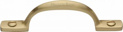 Click Here To Enlarge This Photo Of V1090 102-SB Heritage Brass Pull Handle Russell Design 102mm Satin Brass Finish