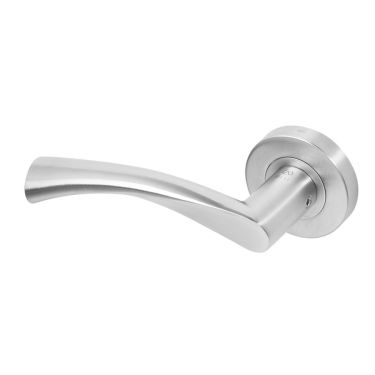 Click Here To Enlarge This Photo Of BLU Performance Wing Lever Door Handle on Round Rose&comma; 316 Satin Stainless Steel &lpar;WH900C-SSS&rpar;